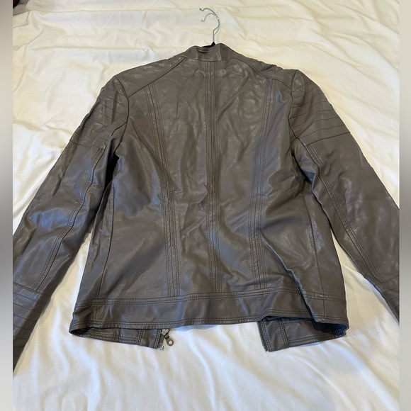 Jessica Simpson Gray Leather Jacket - Picture 2 of 6
